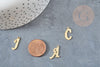Pendentif lettre initiale acier inoxydable doré 13.5mm, x1 (G4301)