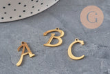 Pendentif lettre initiale acier inoxydable doré IP 20.5mm, x1 (G11375)
