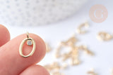 Pendentif lettre initiale laiton doré zircon blanc 11mm, x1 (G7946)