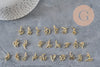 Pendentif lettre initiale stylisé acier inoxydable doré IP 12.5mm, x1 (G11372)