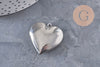 Pendentif locket coeur acier 316 inoxydable platine 29mm, x1 (G10984)