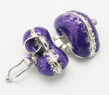 Pendentif locket coeur argenté émaillé, bijoux de grossesse, création bijoux argenté, 17.5mm, x1 G5513