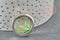 Pendentif locket medaillon verre laiton argenté 35mm, x1 (G9217)