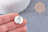 Pendentif locket medaillon zamac argenté 20mm, pendentif locket pour création bijou souvenir x2 (G1514)