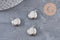 Pendentif locket rond acier 316 inoxydable platine 16mm, x1 (G10985)