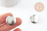 Pendentif locket rond acier 316 inoxydable platine 23mm, x1 (G9531)