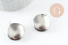 Pendentif locket rond acier 316 inoxydable platine 23mm, x1 (G9531)