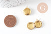 Pendentif locket rond medaillon laiton brut, médaillon Vintage,création collier, fournitures laiton brut,12mm,lot 2-G1038