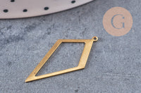Pendentif losange laiton brut géométrique 28mm, x2 (G10932)
