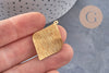 Pendentif losange plein laiton brut brossé 36mm, x2 (G10964)