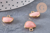 Pendentif lune jade rose corail, pendentif bijoux,demi-lune,pendentif pierre, jade naturelle, pendentif jade,13.5mm, x1, G0981