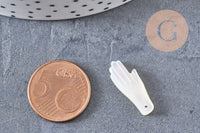 Pendentif main nacre blanche naturelle 21.5mm, x1 (G3937)