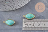 Pendentif marquise amazonite naturelle laiton doré 22mm, x1 (G10980)