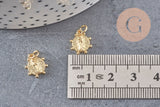 Pendentif médaille ovale Vierge Marie laiton doré 11mm, x1 (G3480)