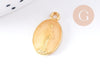 Pendentif médaille ovale Vierge Marie zamac doré émaillée 17.5mm x1 ou x5 (G8839)