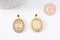 Pendentif médaille ovale Vierge Notre Dame d'Aparecida laiton doré 18K 31.5mm, x1 (G10254)