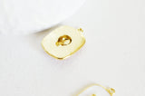 Pendentif médaille rectangle lion émail laiton doré, pendentif laiton, pendentif felin,sans nickel, abeille dorée,21.5mm, x1,G2941