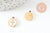 Pendentif médaille rond croix nacre naturelle blanche acier 304 doré inoxydable, x1 (G9693)
