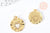 Pendentif médaille ronde Cœur émail blanc et zircons laiton doré 18K 22mm, x1 (G7133)