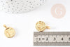 Pendentif médaille ronde Vierge laiton doré 18K 16.5mm, un pendentif doré astrologique création bijoux, x1 G3644