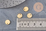 Pendentif médaille ronde acier 201 inoxydable doré 8mm, x10 (G2440)
