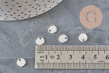 Colgante de medalla redonda de acero inoxidable plateado 7mm, x10 (G11346)