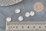 Silver-colored stainless steel round medallion pendant 8mm, x10 (G11348)