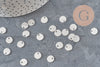 Silver-colored stainless steel round medallion pendant 8mm, x10 (G11348)