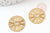 Pendentif médaille ronde dentelle acier doré, pendentif doré,sans nickel,acier doré,médaille or,17.5mm, x2 G4913