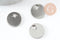 Pendentif médaille ronde étoile acier 201 inoxydable platine 12.5mm, x1 (G9500)