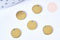 Pendentif médaille ronde laiton brut 8mm, x5 (G6507)