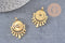 Pendentif médaille ronde oeil laiton doré 18K zircons 31mm, x1 (G4656)