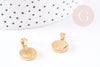 Pendentif médaille ronde petits coeurs acier doré, pendentif doré,sans nickel, acier doré, création bijoux,médaille or,16mm,x1 (G3050)