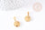 Pendentif médaille ronde petits coeurs acier doré, pendentif doré,sans nickel, acier doré, création bijoux,médaille or,16mm,x1 (G3050)