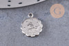 Pendentif médaille ronde signe astrologique laiton platine 14mm, x1 (G3462)