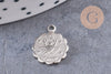 Pendentif médaille ronde signe astrologique laiton platine 14mm, x1 (G3462)