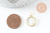 Pendentif médaille ronde vierge nacre naturelle laiton doré 16mm, x1 (G10045)