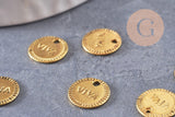 Pendentif médaille rondes Viva zamac doré 10mm, x 10 (G1819)