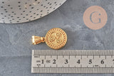Golden 304 stainless steel triskelion medal pendant IP 22.5mm, x1 (G11359)