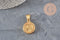 Golden 304 stainless steel triskelion medal pendant IP 22.5mm, x1 (G11359)