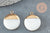 Pendentif nacre blanche naturelle doré,fourniture créative,pendentif rond nacre,coquillage blanc, 23.5mm,x2 G5145