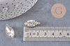 Pendentif navette cristal,pendentif cristal, pendentif doré,cristal blanc,création bijoux,marquise dorée,21mm-G1095