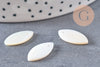 Pendentif navette nacre blanche naturelle perle ovale 18mm, x10 (G10837)