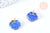 Pendentif nuage bleu porcelaine laiton Platine 17-18mm, pendentif porcelaine pour fabrication bijoux DIY, x1 G7149