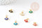 Pendentif œil doré cristal zircon émail coloré,pendentif doré,porte-bonheur,laiton doré, Pendentif œil,10mm, x2 G1818