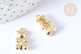 Pendentif ourson zamac doré 17.5x9.5mm, pendentif jouet, bijou d'enfance, x1 (G7890)