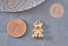Pendentif ourson zamac doré 18K 20mm, pendentif laiton jouet, bijou d'enfance, x1 G6009