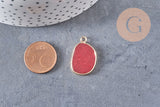 Pendentif oval jade naturel rouge 25mm, x1 (G4101)