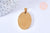 Pendentif ovale acier doré à graver 36mm, x1 (G6881)