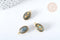 Pendentif ovale amulette labradorite argent 925 doré 18K 30mm, pendentif pierre naturelle, x1, G7714